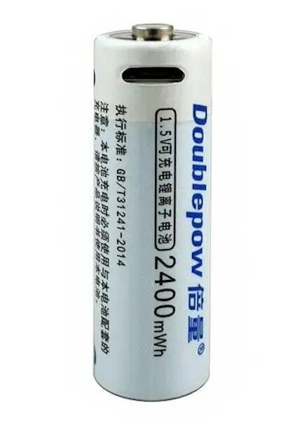 USB Fast Charge 1.5V 2400mWh AA Rechargeable lit-ion Battery