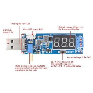 USB Buck Boost Power Regulator Module